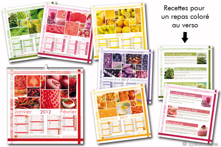 Calendrier Menus en Couleur