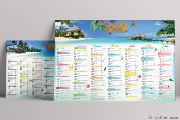 Calendrier Exotique Case sur la Plage