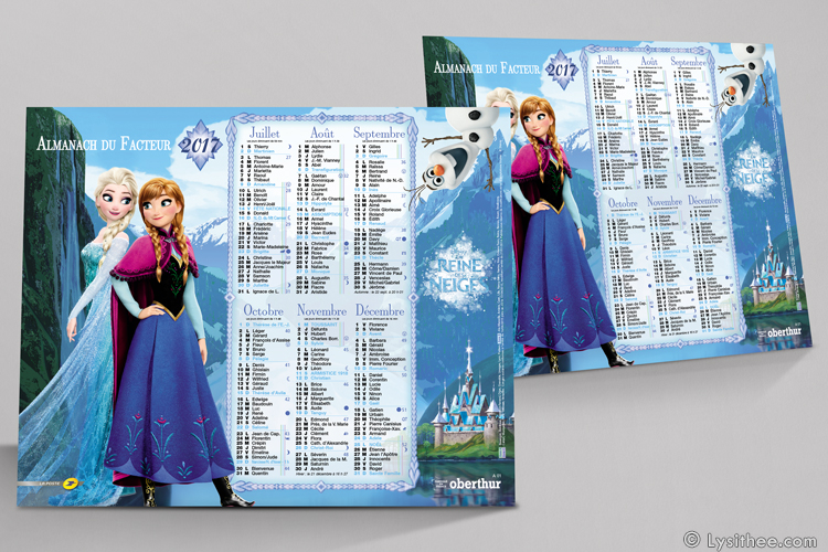 Calendrier de la Poste Reine des Neiges