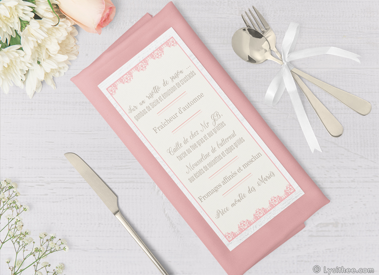 Menu Mariage Romantique