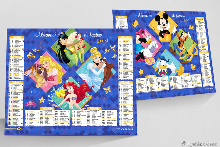 Calendrier de la Poste Princesses Disney & Mickey et ses amis