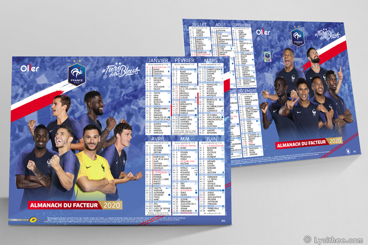 Calendrier de la Poste Equipe de France de Football