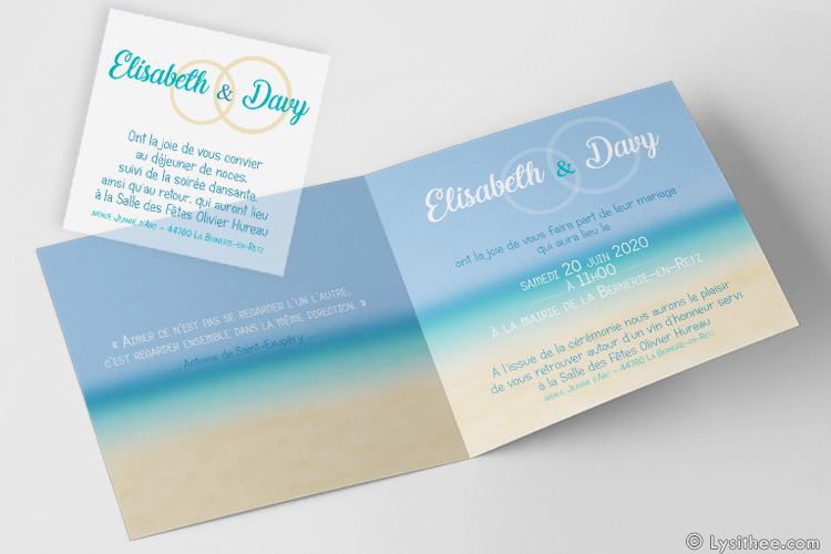 Invitation Mariage Mariage Alliances Plage