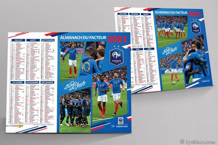 Calendrier de la Poste Equipe de France de Football