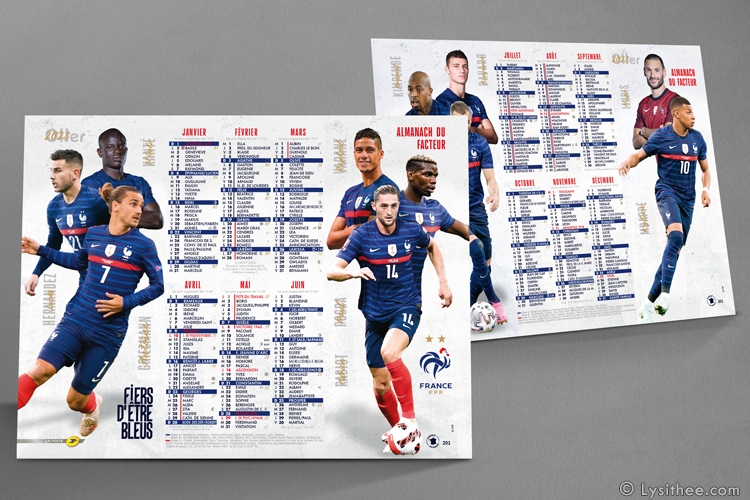 Calendrier de la Poste Equipe de France de Football