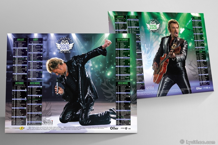 Calendrier de la Poste Johnny Hallyday