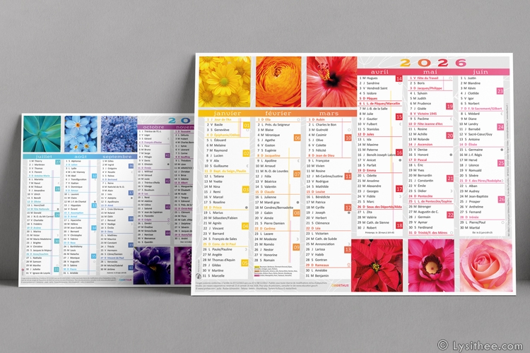 Calendrier Fleurs, Colorama