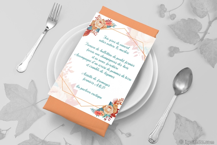 Menu Mariage Bouquet d'Automne